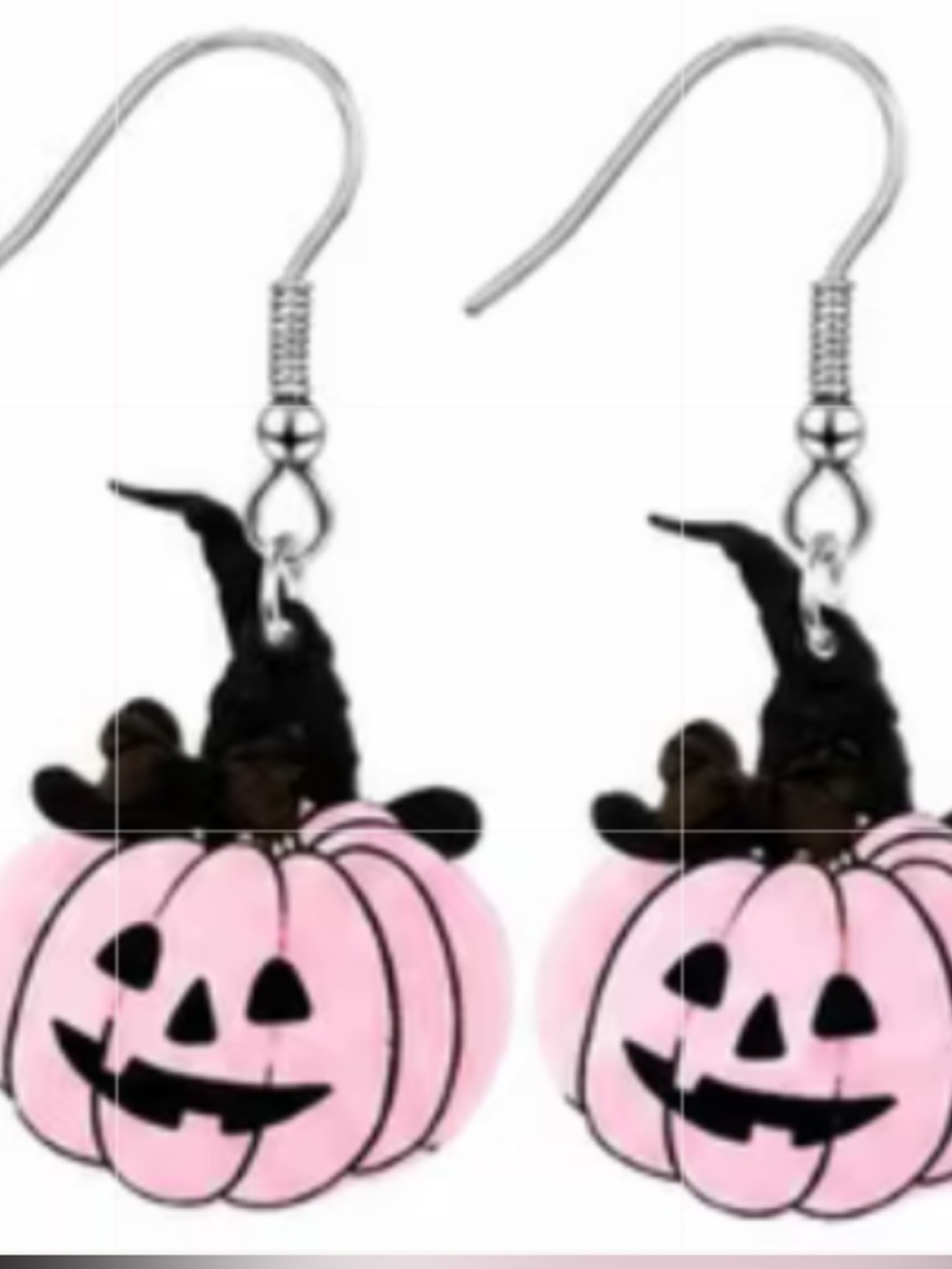 Private Label Pink Pumpkin Witch Hat Dangle Earrings for Women and Kids NEW